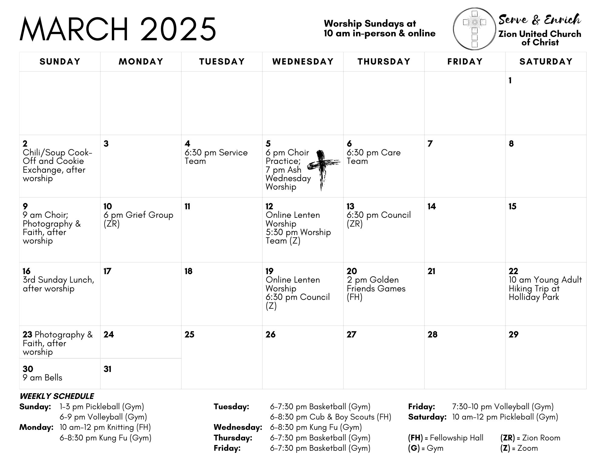 March 2025 ECHO Calendar
